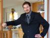 Ben spiffed up for his first interview.